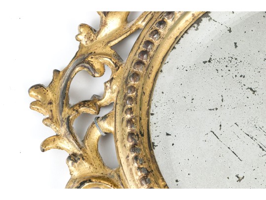 Antique Gilt Bronze Framed Oval Mirror