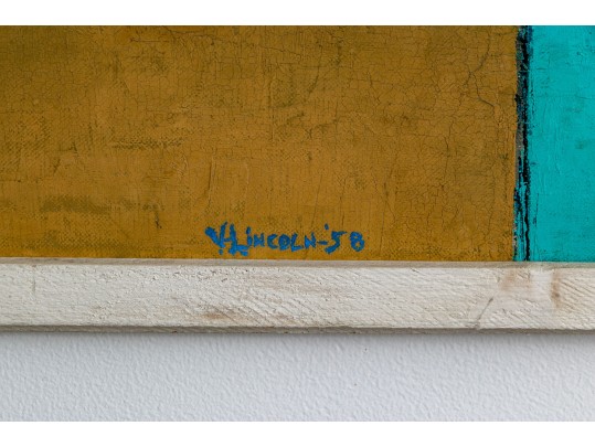 J. Lincoln Signed Acrylic On Board, Abstract, 1958