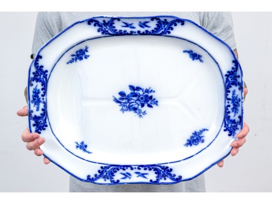 English Copeland Footed Meat Serving Platter