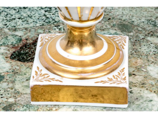 Antique Paris Porcelain Twin Handled Urn, Ca. 1840-1860