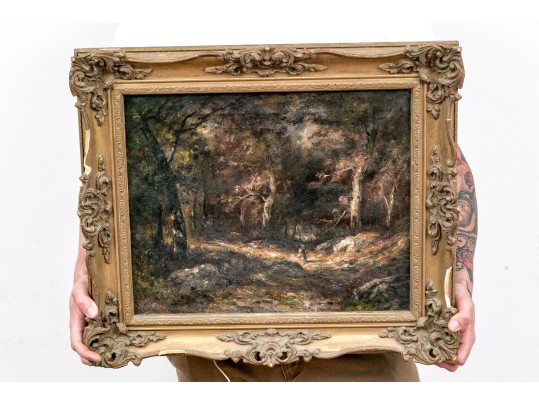 Antique Oil On Canvas, Manzoni In The Manner Of Diaz