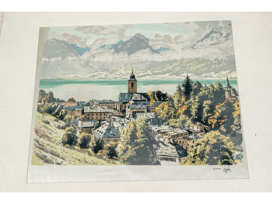 Hans Figura (Austrian, 1898-1978) Folio Of 15 Signed Aquatints And Prints On Silk