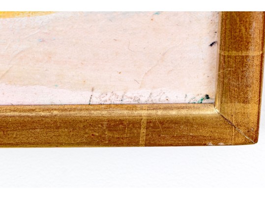 Mid-century Modern Mixed Media On Canvas, Signed