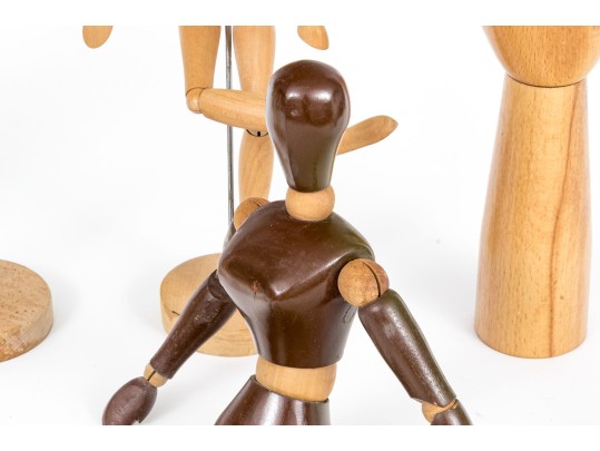 Collection Of Six Carved Articulated Mannequins With A Hand Form