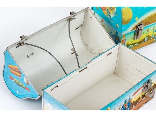 Two Vintage Lunch Boxes And Thermos