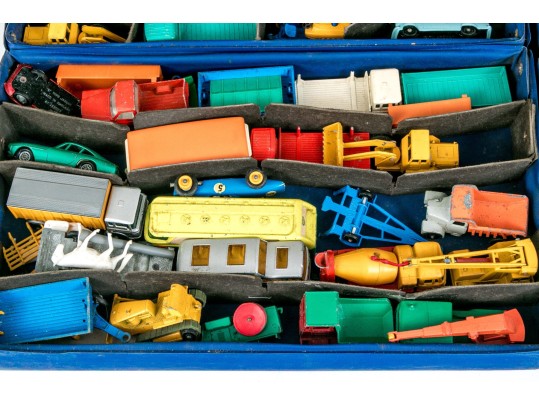 Four Trays Of Die Cast Matchbox Cars In Two Cases