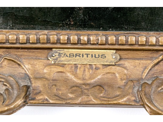 Attributed To Barent Fabritius, Oil On Panel, Portrait Of A Man With Extended Hand