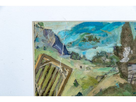 George Davidson (Polish-American, 1889-1965) Painting On Paper, Buildings In The Mountain