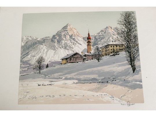 Hans Figura (Austrian, 1898-1978) Folio Of 15 Signed Aquatints And Prints On Silk