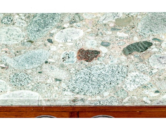 Antique Marble Top Two Drawer Stand