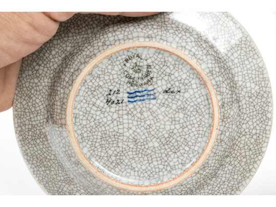 Group Of Five Danish Royal Copenhagen Orange Finished Ceramics