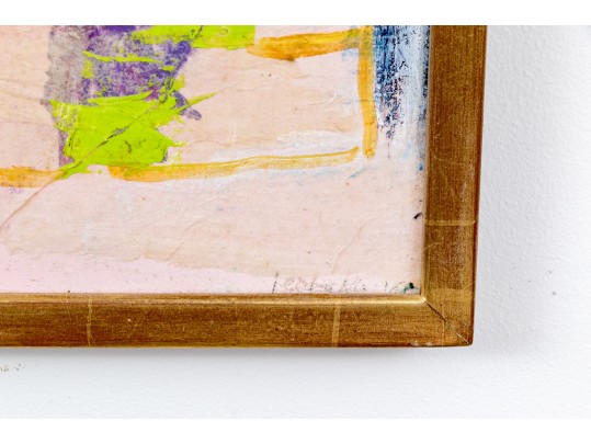 Mid-century Modern Mixed Media On Canvas, Signed