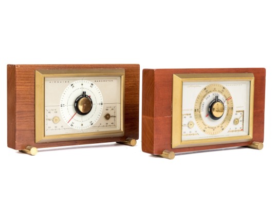 Two Airguide Mid-century Barometers