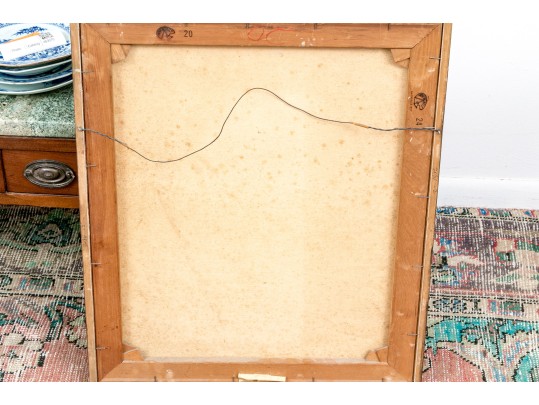 Mid-century Modern Mixed Media On Canvas, Signed