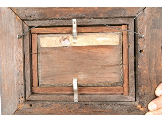 Antique Oil On Panel, Still Life With Fruit