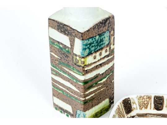 Nils Thorsson Mid-century Royal Copenhagen Ceramic Vase And Bowl