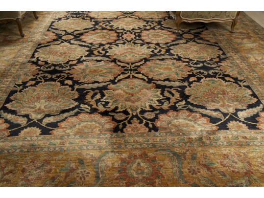 Hand-knotted Wool Palace Size Carpet, 12'-1/2