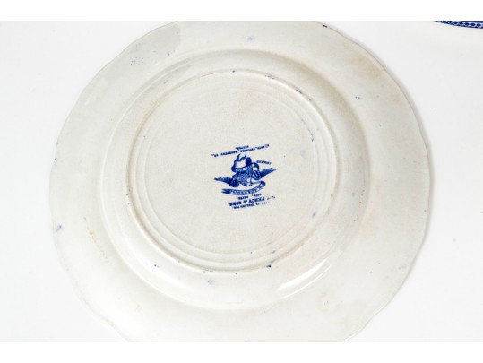 Seven English Transferware Ceramic Plates Including Wedgwood And Adams