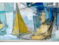 Signed Lekus Oil On Canvas, Expressionist Sailboats