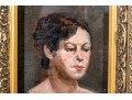 Oil On Board, Portrait Bust Of A Woman