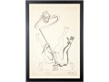 Signed Ltd Ed Lithograph, Man With Tiny Elephant, 1976