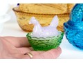 Collection Of Fifteen Vintage Glass Hens On Nests