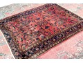 Hand-Knotted Wool Sarouk Carpet, 6'-4