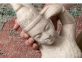 Carved Stone Southeast Asian Dancer With Wood Stand