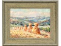 Zwiagina (Polish, 20th Century) Oil On Canvas Panel, Haystacks