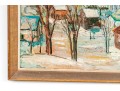 Carl Salan Oil On Board, Winter Townscape