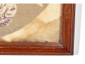 Framed Needlepoint Genre Scene