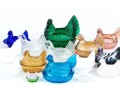 Collection Of Fifteen Vintage Glass Hens On Nests