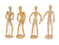 Collection Of Four Articulated Carved Wood Models