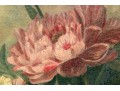 Oil On Canvas, Still Life Of Pink And Yellow Peonies
