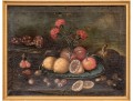 Antique Oil On Canvas, Still Life With Fruit
