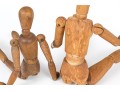 Two Vintage Carved Articulated Mannequins