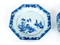 Four Chinese Export Blue And White Porcelain Bowls And Plates