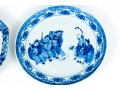 Four Chinese Export Blue And White Porcelain Bowls And Plates
