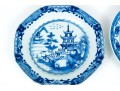 Four Chinese Export Blue And White Porcelain Bowls And Plates