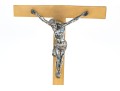 Large And Well Cast Brass And Silvered Altar Crucifix