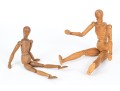 Two Vintage Carved Articulated Mannequins