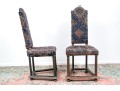 Pair Of Antique Carpet Upholstered Hall Chairs