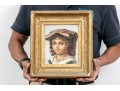 19th C. Italian School Signed Oil On Canvas Portrait Of A Young Woman