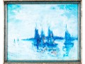 Signed Oil On Board, Expressionist Sailboats, 1976