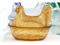 Collection Of Fifteen Vintage Glass Hens On Nests