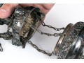 Semi-Antique Silver Plated Hanging Incense Burner