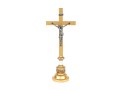 Large And Well Cast Brass And Silvered Altar Crucifix