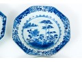 Four Chinese Export Blue And White Porcelain Bowls And Plates