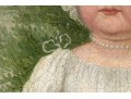 19th C. Oil On Canvas Painting, Portrait Of A Child, Silvie A. I. Delgambe