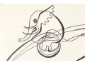 Signed Ltd Ed Lithograph, Man With Tiny Elephant, 1976